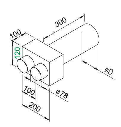 Plénum terminal droit 2x75/100 