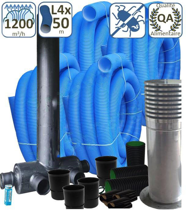 Kit puits canadien Performance 1200m3h Kit puits canadien 119500008 ECONONAME