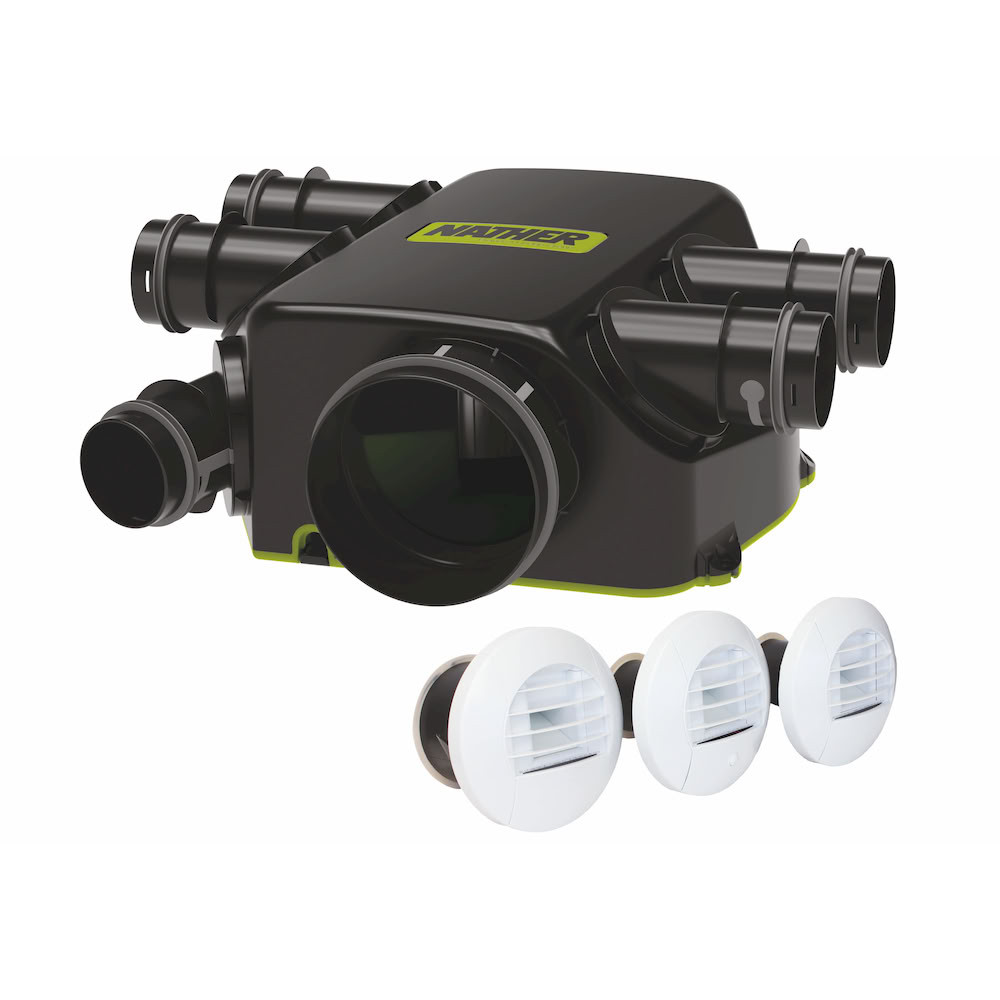 Maestro BC Kit Hygro B cordelette T3-T7 1 SdB et 1 WC Kit VMC simple flux hygroréglable 587667 NATHER