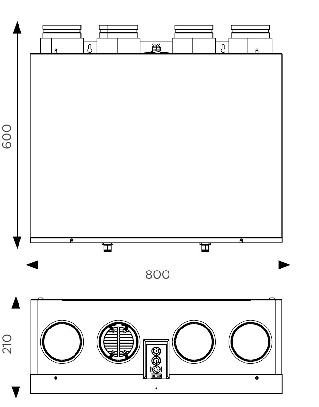 Dimensions de la centrale HOUSE