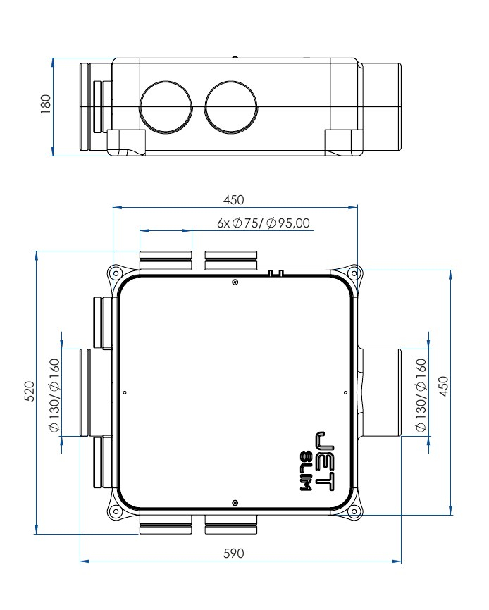 Plan coté JET SLIM AC