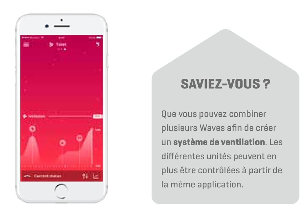 Plusieurs Renson Waves pilotés depuis la même application SmartConnect