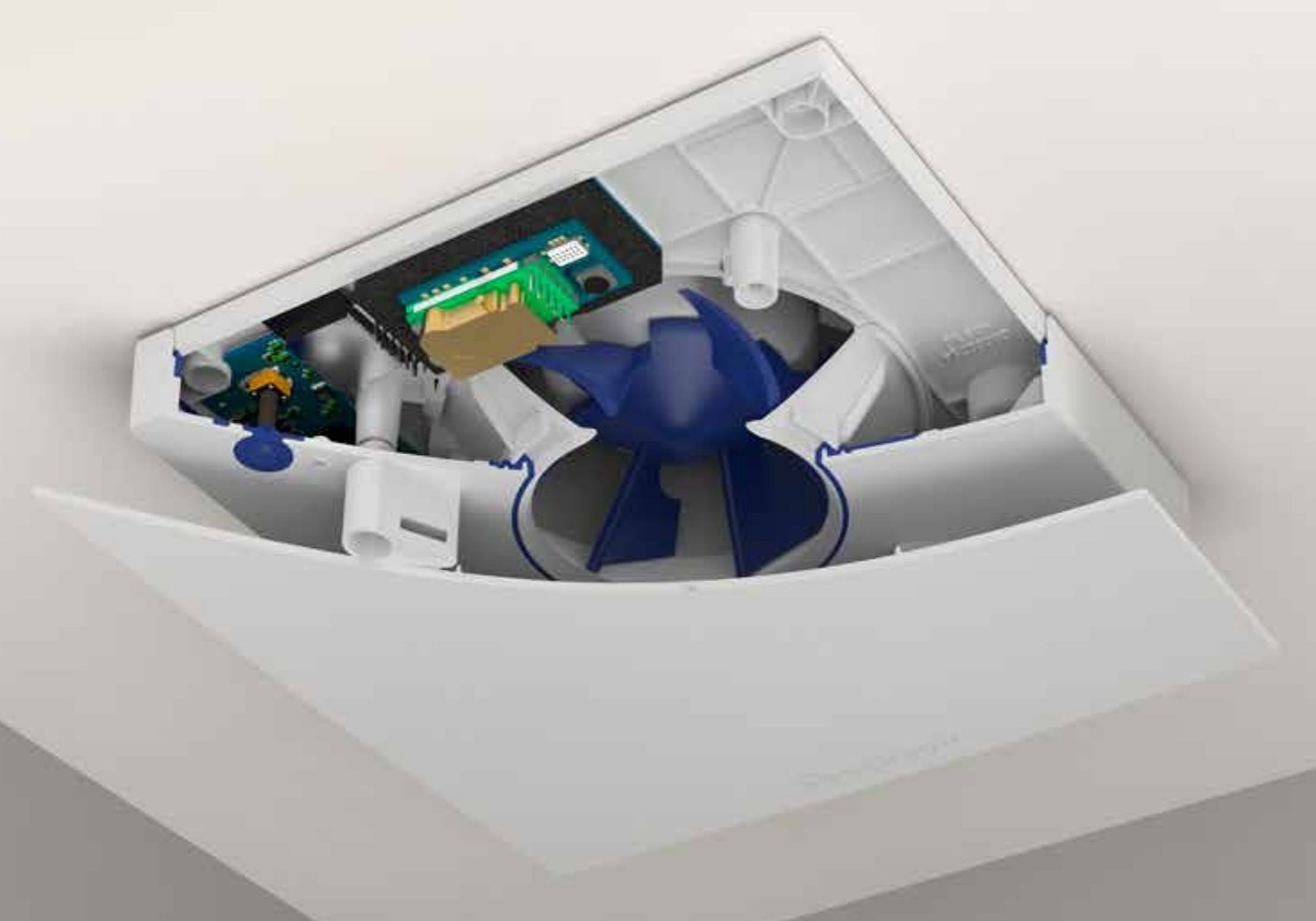 Renson Waves Plus VOC RH 9486 encastré au plafond, capot déposé