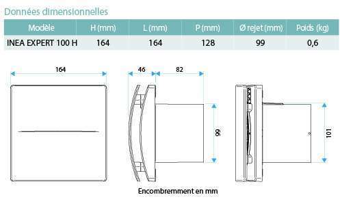 dimension extracteur inea expert 100 h aldes 11022395