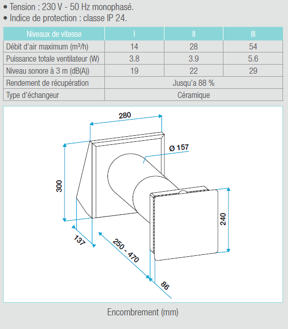 Nano air 50 aldes caracteristiques