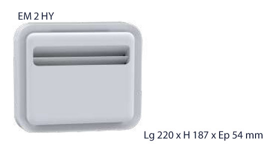 dimensions Entr&eacute;e d'air hygror&eacute;glable murale EM 2 HY 100 