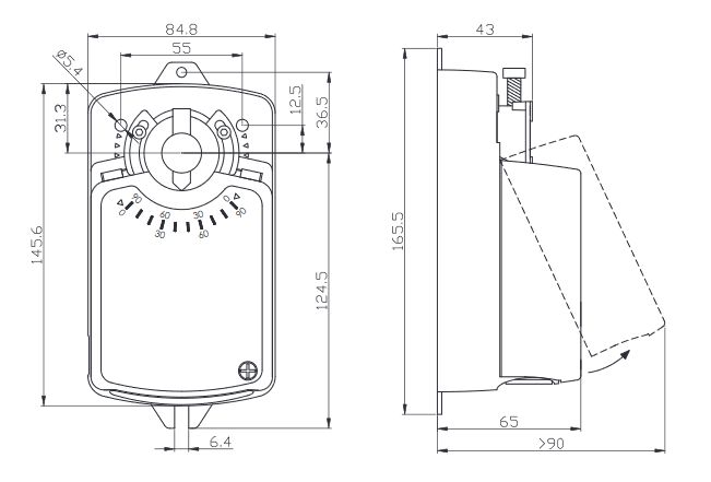 servomoteur dimensions