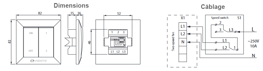 caracteristiques interrupteur variateur vmc