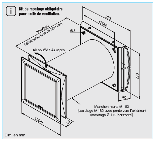 9631 dimensions kwl ec 45-160