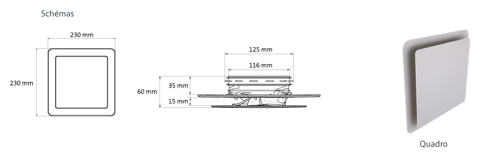dimensions bouche carre extraction insufflation healix ubbink