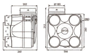 hydra ecowatt 2 unelvent dimensions