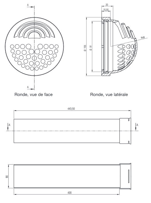 longflow bouche dimensions