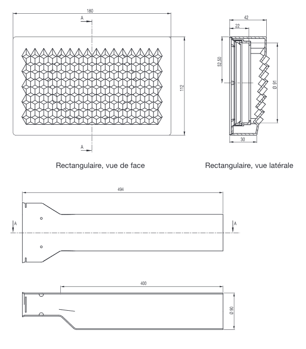 longflow bouche dimensions