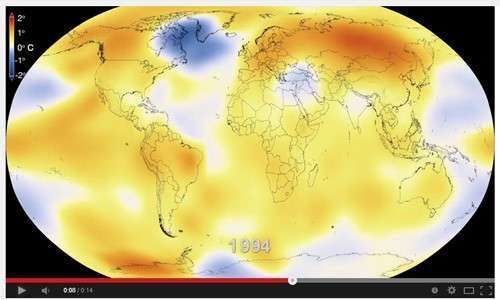60 ans de réchauffement climatique en vidéo